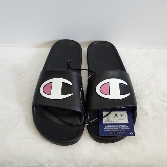 CHAMPION Authentic Athletic Wear Takeover Women's Black Slide Sandals Size 8 - Picture 5 of 15